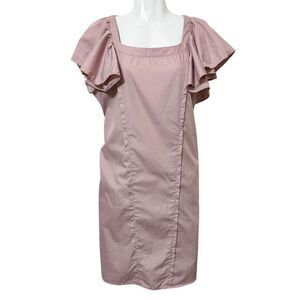 Teat & Cosset Pink Mauve Pink Maternity Dress w/ Flutter‎ Sleeves Medium Spring